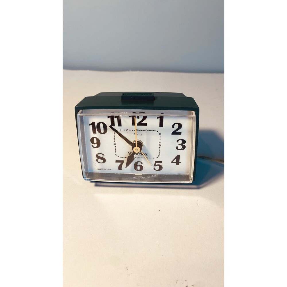 Vintage Westclox Cube Clock S54-S55 Made In The USA. MCM Green. Tested Video